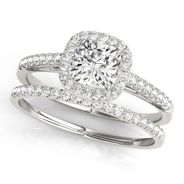 14K White Gold Engagement Rings Halo Square & Cushion With 2.25 TCW Diamond (I1, H-I)