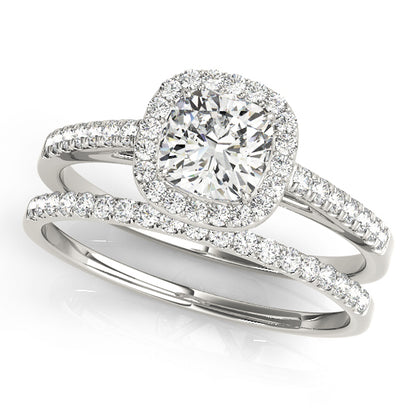 14K White Gold Engagement Rings Halo Square & Cushion With 2.25 TCW Diamond (I1, H-I)