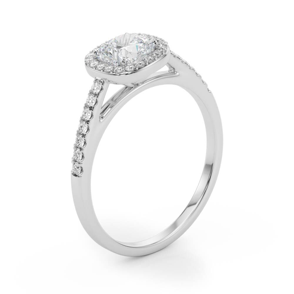 14K White Gold Engagement Rings Halo Square & Cushion With 2.25 TCW Diamond (I1, H-I)