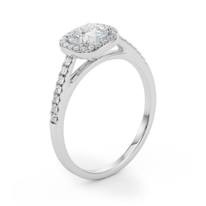 14K White Gold Engagement Rings Halo Square & Cushion With 2.25 TCW Diamond (I1, H-I)
