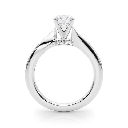 14K White Gold Engagement Rings Single Row Prong Set With 0.08 TCW Diamond (SI1-SI2, G-H)