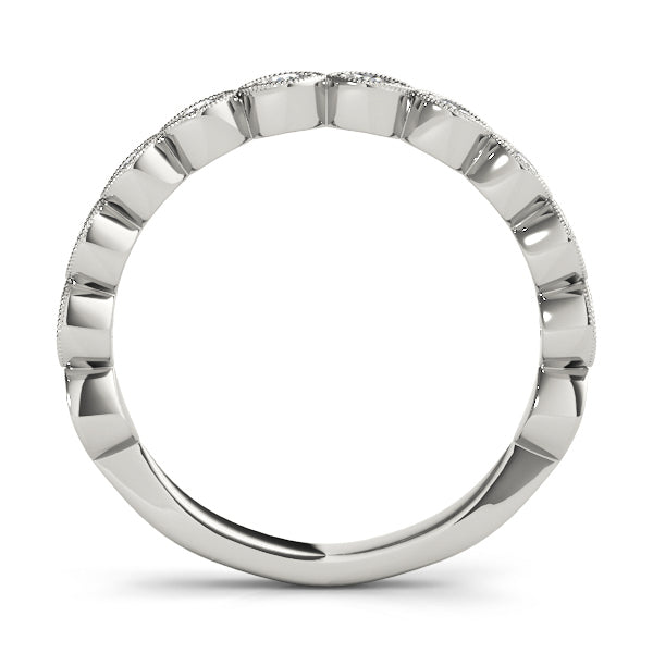 14K White Gold Wedding Band With 0.40 TCW Diamond (SI1-SI2, G-H)