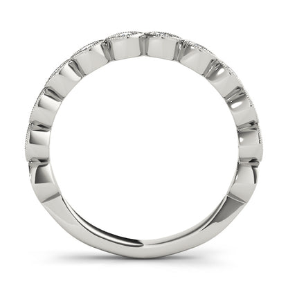 14K White Gold Wedding Band With 0.40 TCW Diamond (SI1-SI2, G-H)