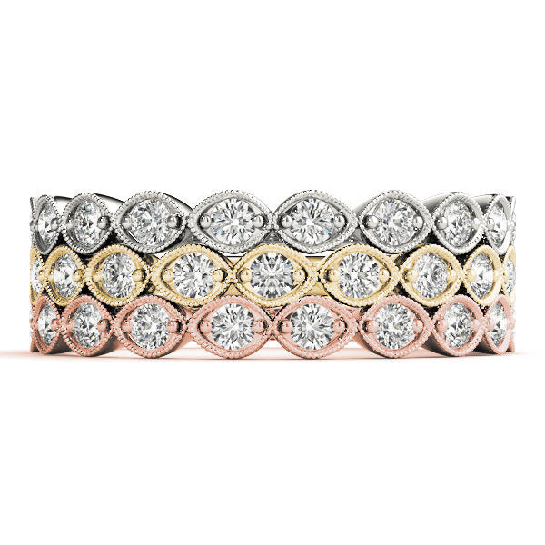 14K White Gold Wedding Band With 0.40 TCW Diamond (SI1-SI2, G-H)