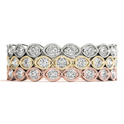 14K White Gold Wedding Band With 0.40 TCW Diamond (SI1-SI2, G-H)