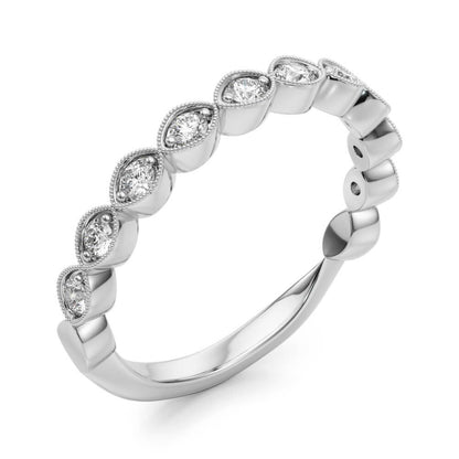 14K White Gold Wedding Band With 0.40 TCW Diamond (SI1-SI2, G-H)