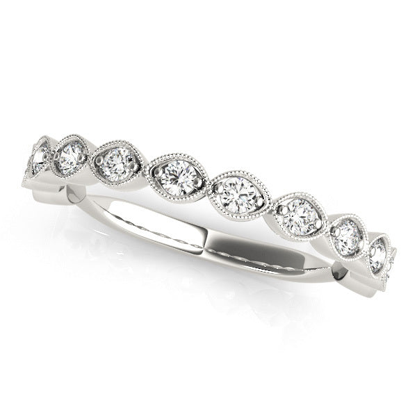 14K White Gold Wedding Band With 0.40 TCW Diamond (SI1-SI2, G-H)