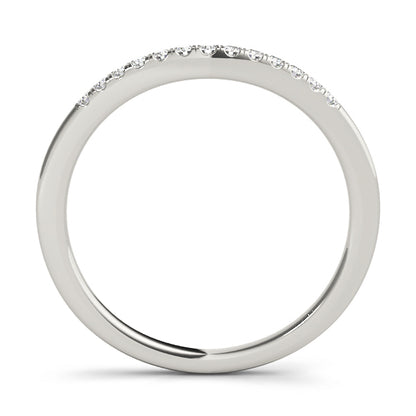 14K White Gold Wedding Band For 1/2 & 3/4 With 0.09 TCW Diamond (I2, H-I)