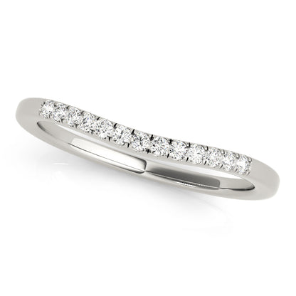 14K White Gold Wedding Band For 1/2 & 3/4 With 0.09 TCW Diamond (I2, H-I)