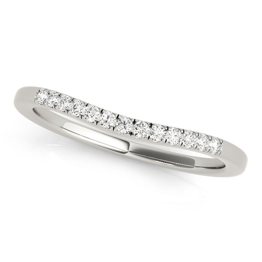 14K White Gold Wedding Band For 1/2 & 3/4 With 0.09 TCW Diamond (I2, H-I)