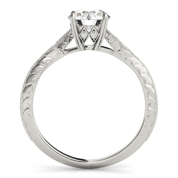 14K White Gold Engagement Ring With 0.08 TCW Diamond (SI1-SI2, G-H)