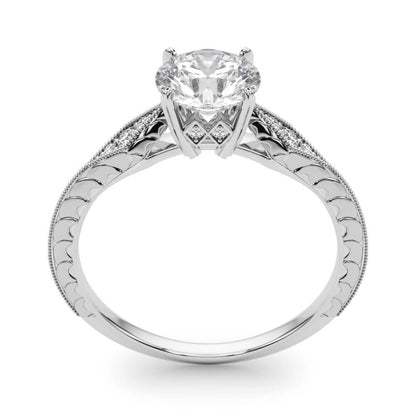 14K White Gold Engagement Ring With 0.08 TCW Diamond (SI1-SI2, G-H)