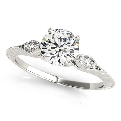 14K White Gold Engagement Ring With 0.08 TCW Diamond (SI1-SI2, G-H)