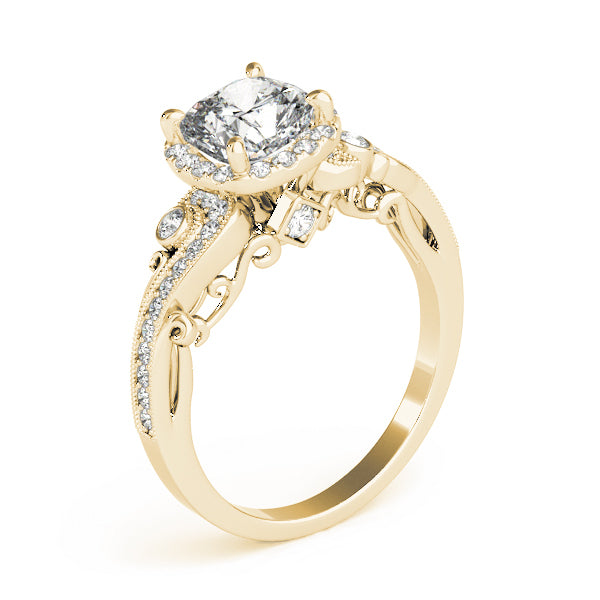 14K Rose Gold Engagement Rings Antique With 0.15 TCW Diamond (SI1-SI2, G-H)