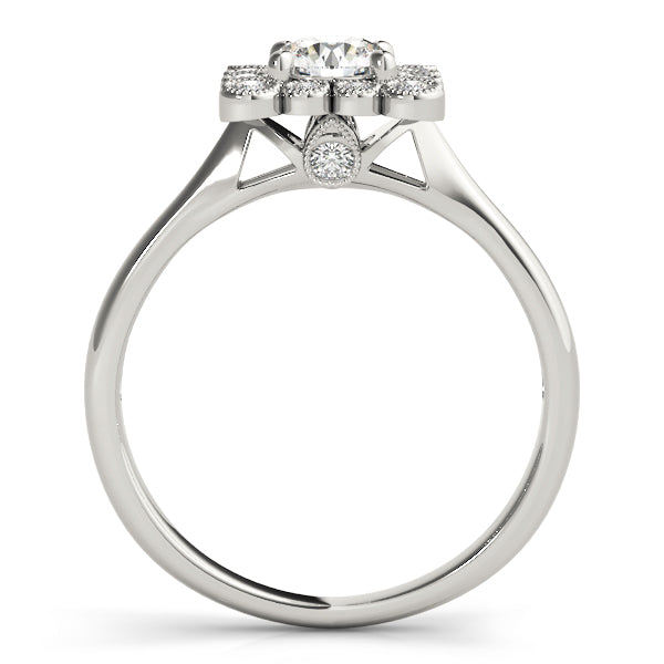 14K White Gold Engagement Ring With 0.13 TCW Diamond (I1, H-I)