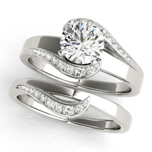 14K White Gold Engagement Ring With 0.03 TCW Diamond (SI1-SI2, G-H)