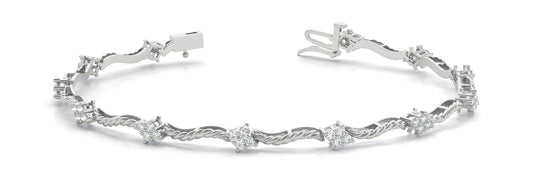 14K White Gold Bracelet With 1.20 TCW Diamond (I2, H-I)