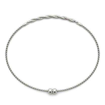 14K White Gold Diamond Gold Twist Bracelet With 0.05 TCW Diamond (SI2, H-I)