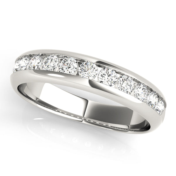 14K White Gold Wedding Bands Channel Set With 0.27 TCW Diamond (SI1-SI2, G-H)