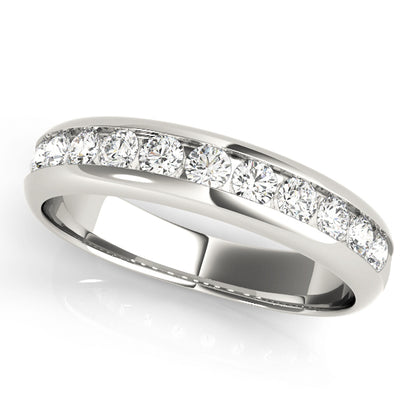 14K White Gold Wedding Bands Channel Set With 0.27 TCW Diamond (SI1-SI2, G-H)