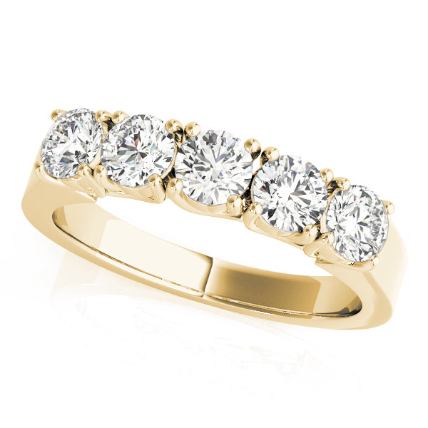 14K White and Yellow Gold Wedding Bands Prong Set With 0.25 TCW Diamond (SI1-SI2, G-H)