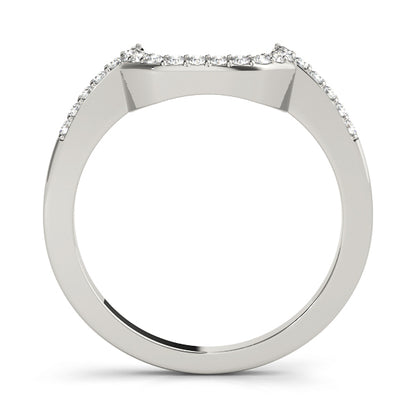 14K White Gold Wedding Bands Curved Bands With 0.17 TCW Diamond (SI1-SI2, G-H)