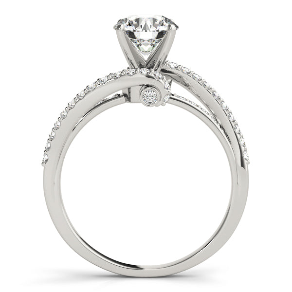 14K White Gold Engagement Rings Bypass With 0.28 TCW Diamond (SI1-SI2, G-H)