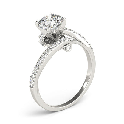 14K White Gold Engagement Rings Bypass With 0.28 TCW Diamond (SI1-SI2, G-H)
