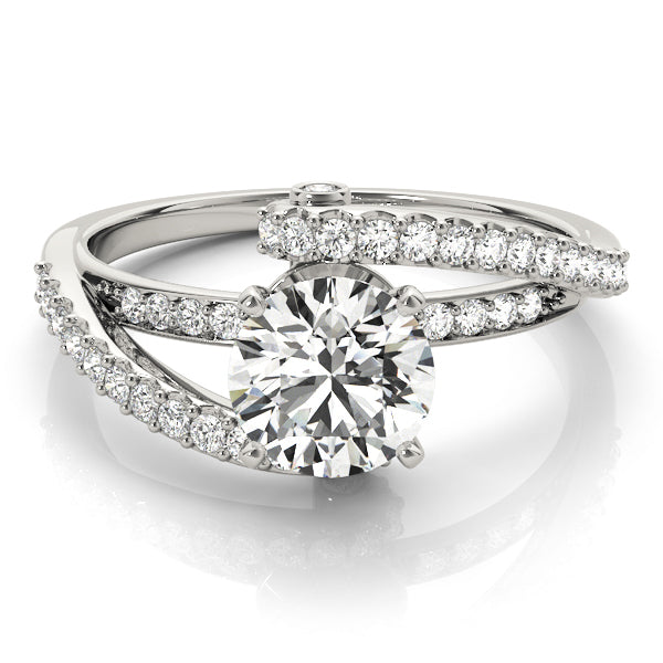14K White Gold Engagement Rings Bypass With 0.28 TCW Diamond (SI1-SI2, G-H)