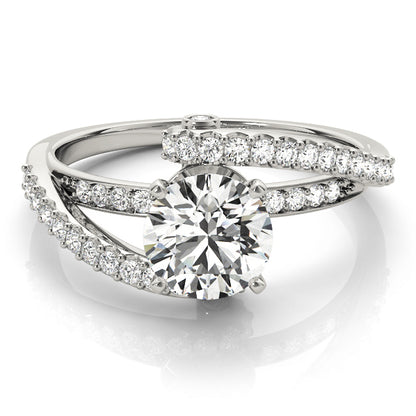 14K White Gold Engagement Rings Bypass With 0.28 TCW Diamond (SI1-SI2, G-H)