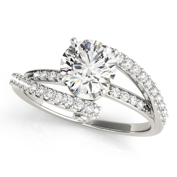 14K White Gold Engagement Rings Bypass With 0.28 TCW Diamond (SI1-SI2, G-H)