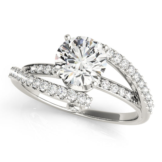 14K White Gold Engagement Rings Bypass With 0.28 TCW Diamond (SI1-SI2, G-H)