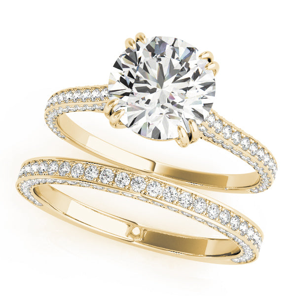 White Gold Engagement Rings Single Row Prong Set With 0.87 TCW Diamond (SI1-SI2, G-H)
