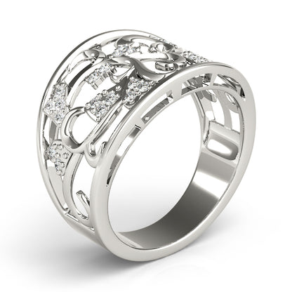 14K White Gold Diamond Fashion Fashion Rings With 0.15 TCW Diamond (SI1-SI2, G-H)