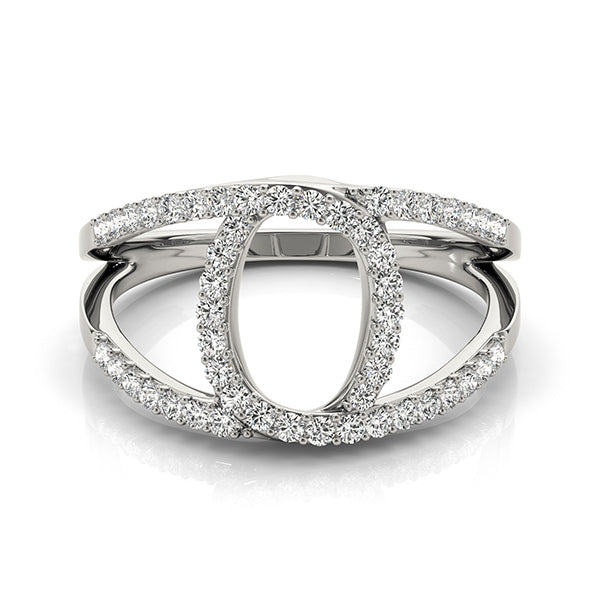 14K White Gold Diamond Fashion Fashion Rings With 0.50 TCW Diamond (SI2, H-I)