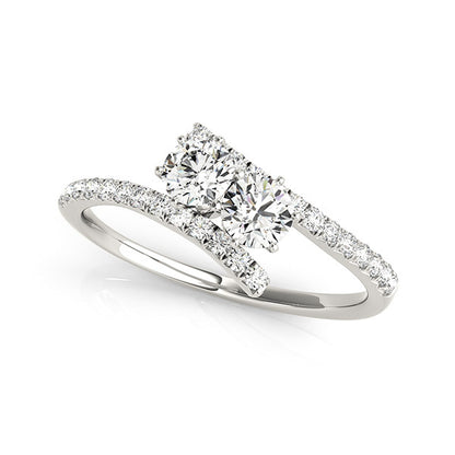 14K White Gold Two Stone Ring With 0.76 TCW Diamond (SI2, H-I)