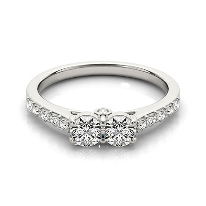 14K White Gold Two Stone Ring With 0.52 TCW Diamond (SI2, H-I)
