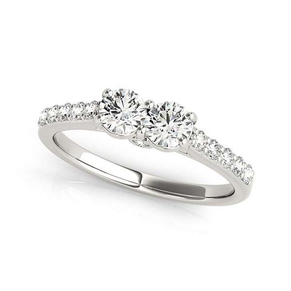 14K White Gold Two Stone Ring With 0.52 TCW Diamond (SI2, H-I)