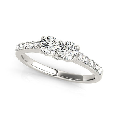 14K White Gold Two Stone Ring With 0.52 TCW Diamond (SI2, H-I)