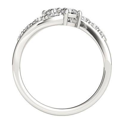 14K White Gold Two Stone Ring With 0.32 TCW Diamond (SI1-SI2, G-H)