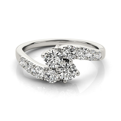 14K White Gold Two Stone Ring With 0.32 TCW Diamond (SI2, H-I)