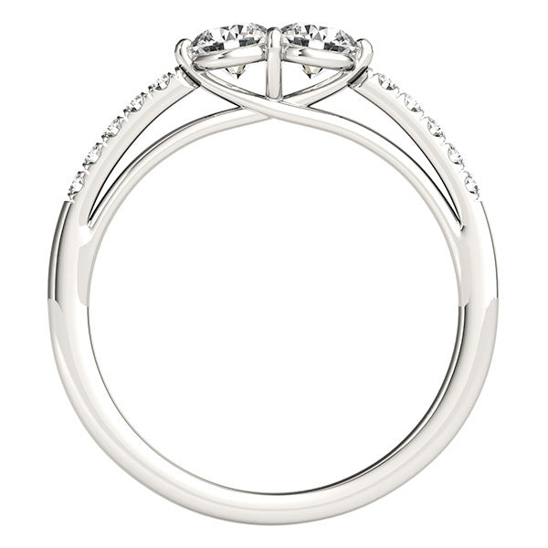 14K White Gold Two Stone Ring With 0.65 TCW Diamond (SI1-SI2, G-H)