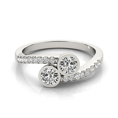 14K White Gold Two Stone Ring With 0.40 TCW Diamond (SI2, H-I)