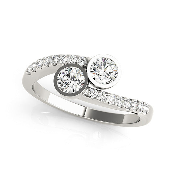 14K White Gold Two Stone Ring With 0.40 TCW Diamond (SI2, H-I)
