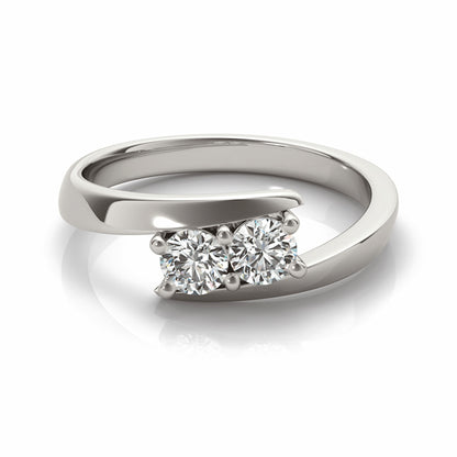 14K White Gold Two Stone Ring With 0.50 TCW Diamond (SI1-SI2, G-H)