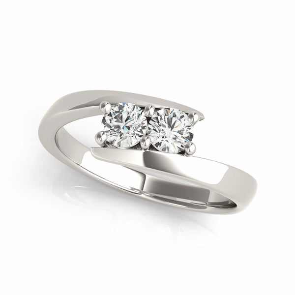 14K White Gold Two Stone Ring With 0.50 TCW Diamond (SI1-SI2, G-H)