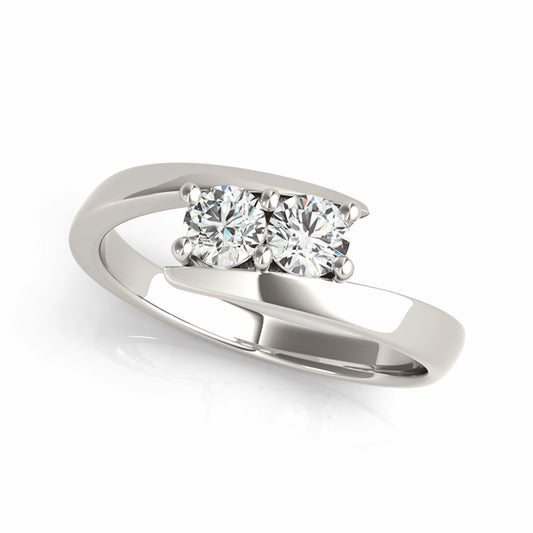 14K White Gold Two Stone Ring With 0.50 TCW Diamond (SI1-SI2, G-H)