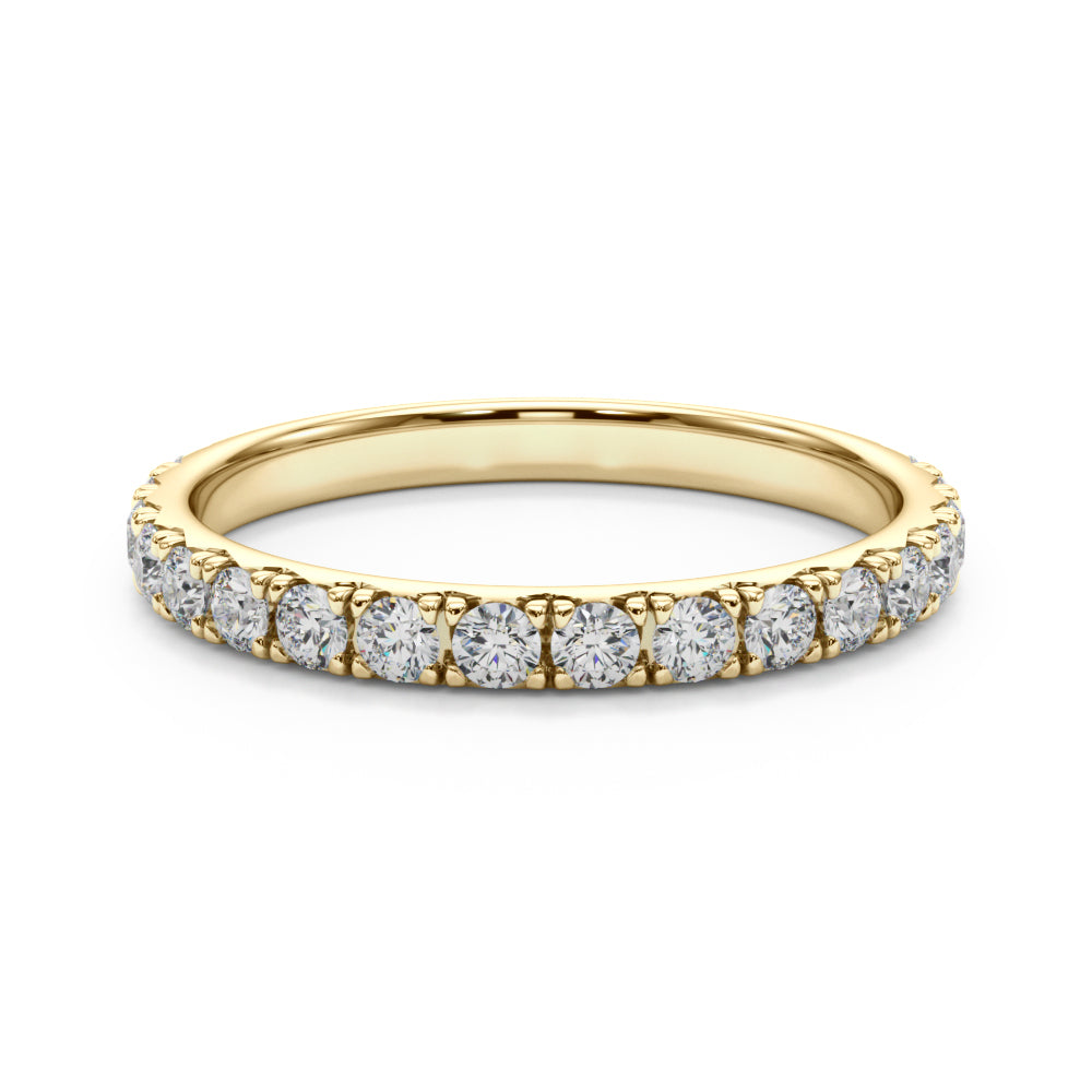 14K Yellow Gold Straight Wedding Band With 0.38 TCW Diamond (SI1-SI2, G-H)
