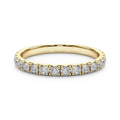 14K Yellow Gold Straight Wedding Band With 0.38 TCW Diamond (SI1-SI2, G-H)