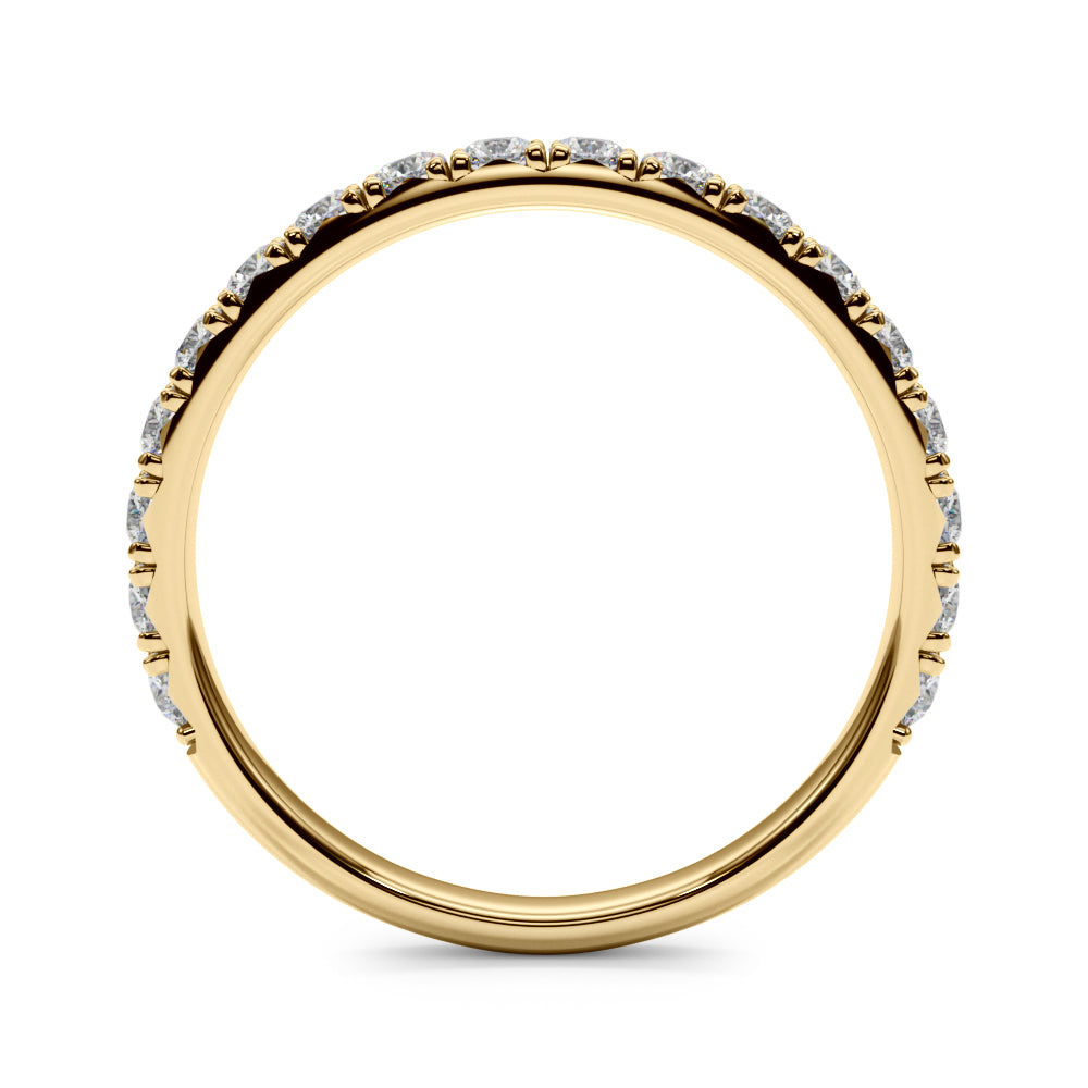 14K Yellow Gold Straight Wedding Band With 0.38 TCW Diamond (SI1-SI2, G-H)